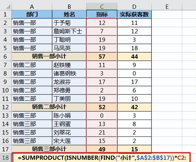 对 excel 每个分类快速求和，真的快，只按一下就全好了